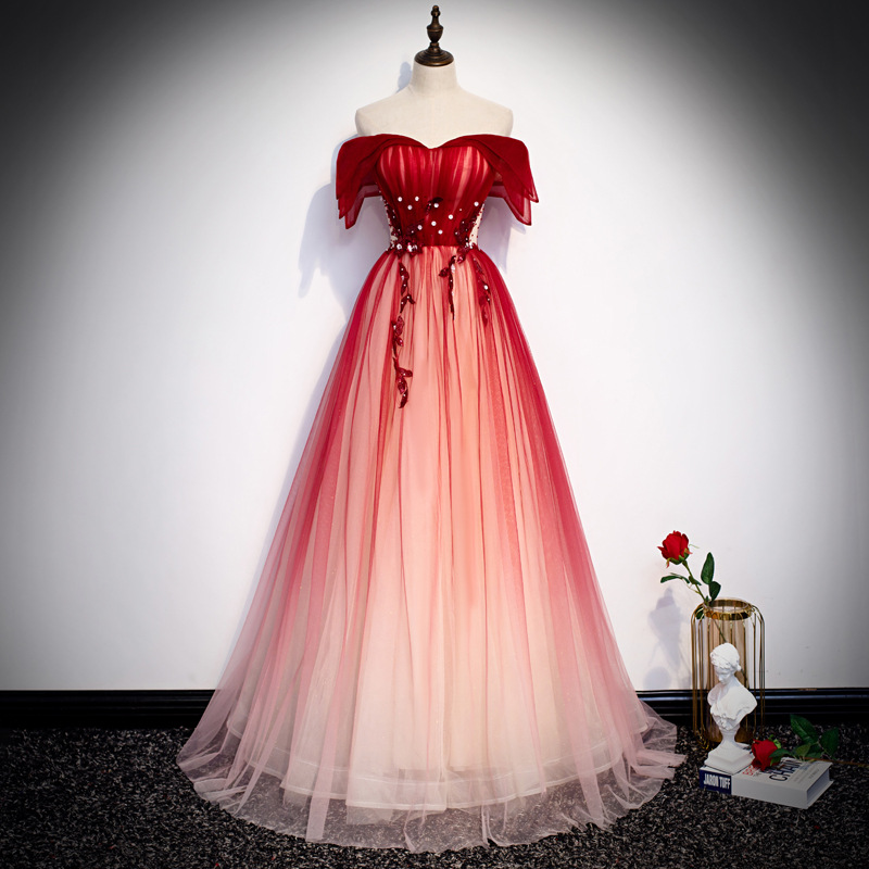 Embroidery Red - Strap Toast Jurk voor Bruid 2026
