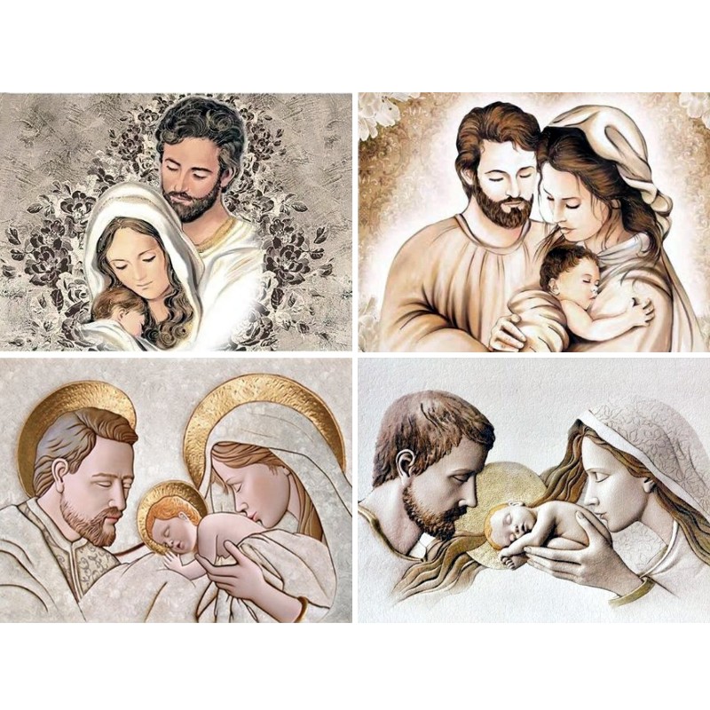 Embroidery Icon - Heilige Familie Icoon Diamond Painting, Volledige