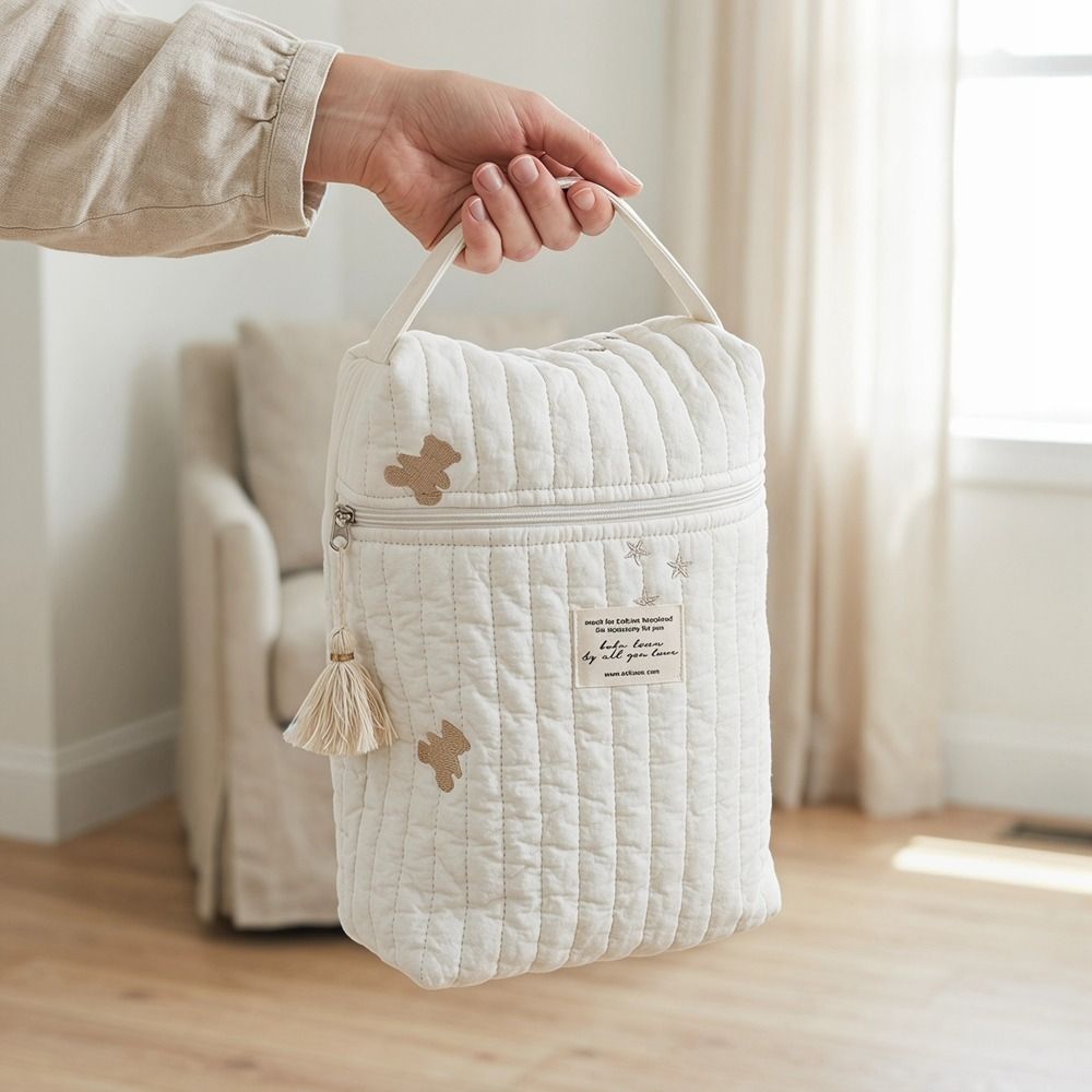 Embroidery And Quilting - Modellen quilted draagbare kinderwagen luiertas grote