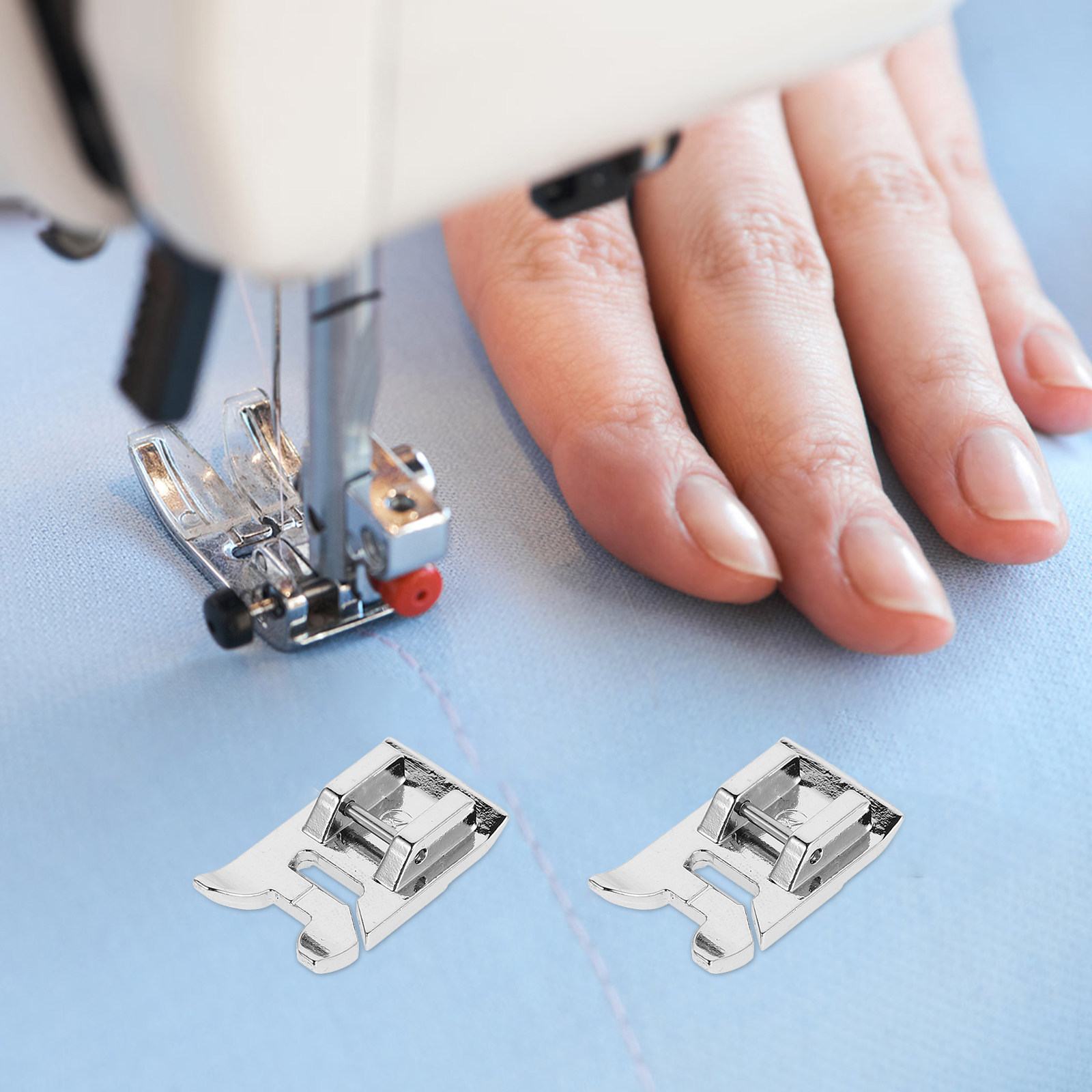 Embroidery And Quilting - 5-delige naaimachine-persvoetenset, universele vervangingsvoeten voor thuisnaaien,