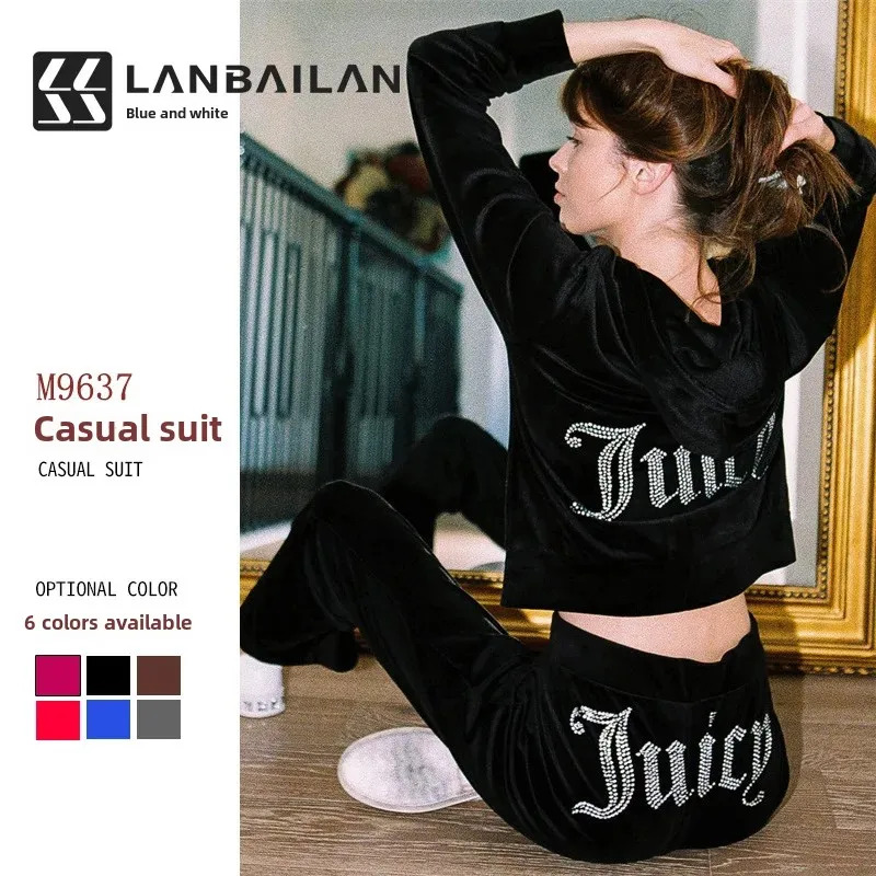 Embroidery Garments - 2025, nieuw dames casual sportpak, effen