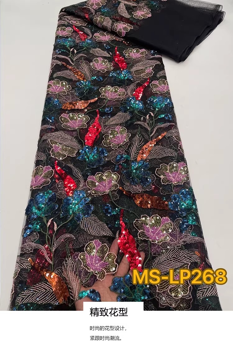 Embroidery Web - 1yard luxe dubbele kleur kraal bloem