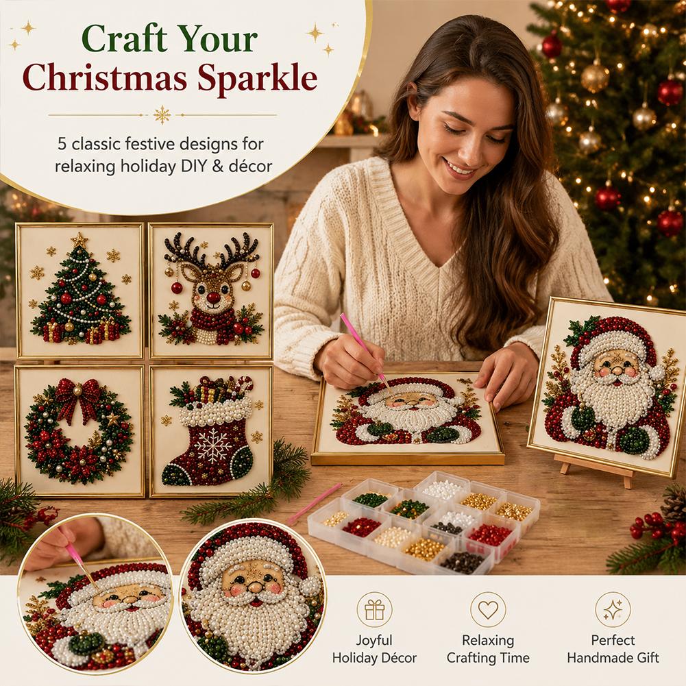 Kerstmis Kerstman Parel Kunst  - Embroidery Frame recensie en prijs