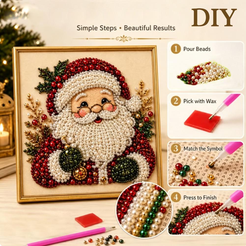 Kerstmis Kerstman Parel Kunst  - Embroidery Frame recensie en prijs