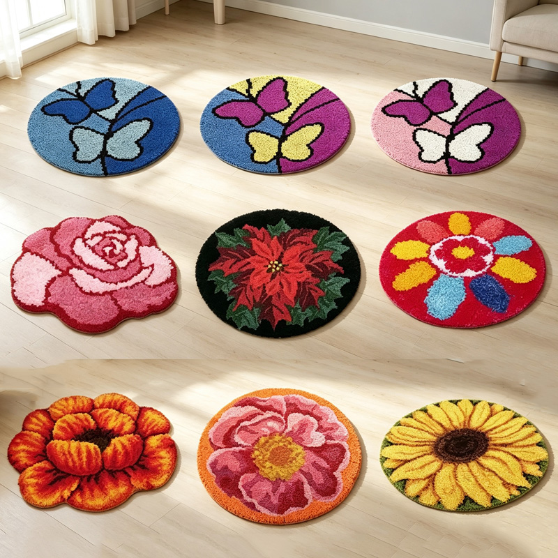 Bloementapijt Latch Hook Rug K - Printed Embroidery Kit recensie en prijs