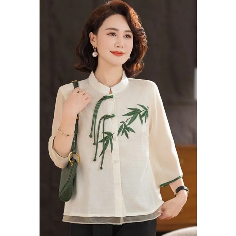 Crèmewitte damesblouse in Chin - Embroidery Cream recensie en prijs