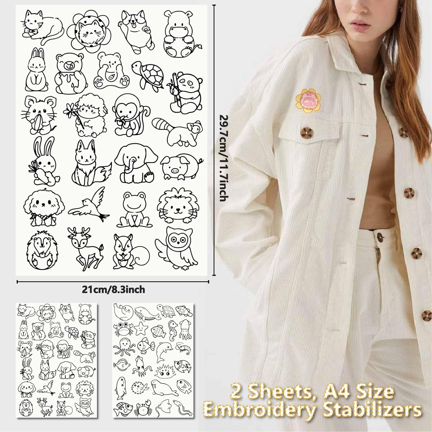 Schattige stickerset met diere - Embroidery Web recensie en prijs